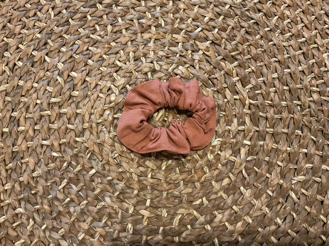 Sable Small Linen-Cotton Scrunchie