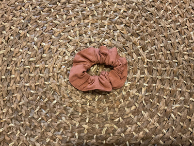 Sable Small Linen-Cotton Scrunchie
