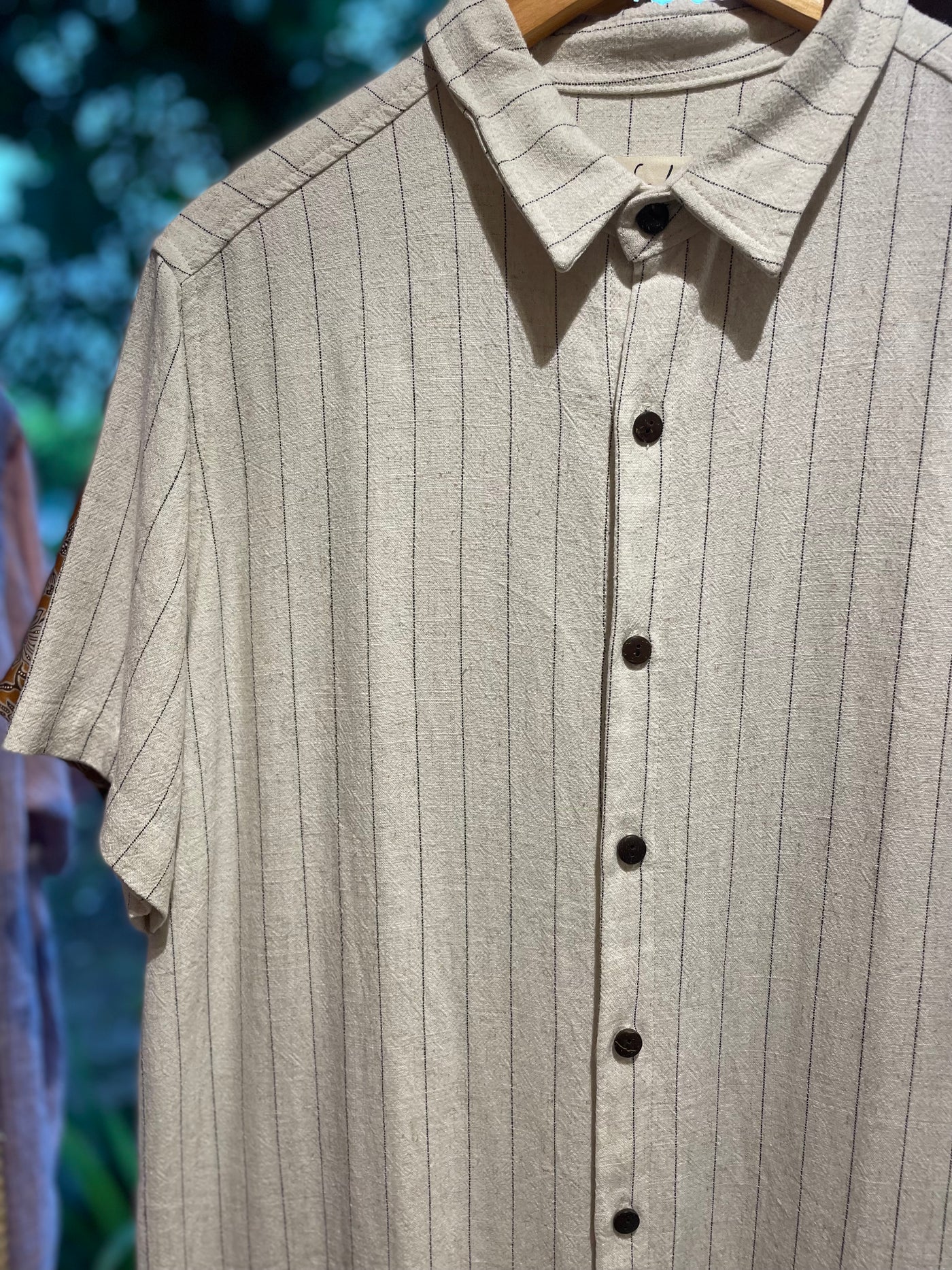 Leo Linen Shirt for Men - Cream Stripes