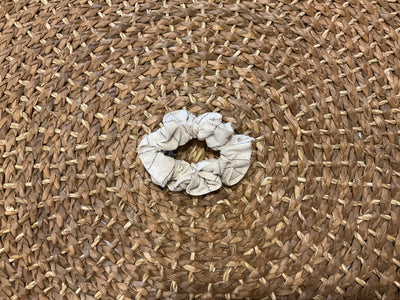 Sable Small Linen-Cotton Scrunchie