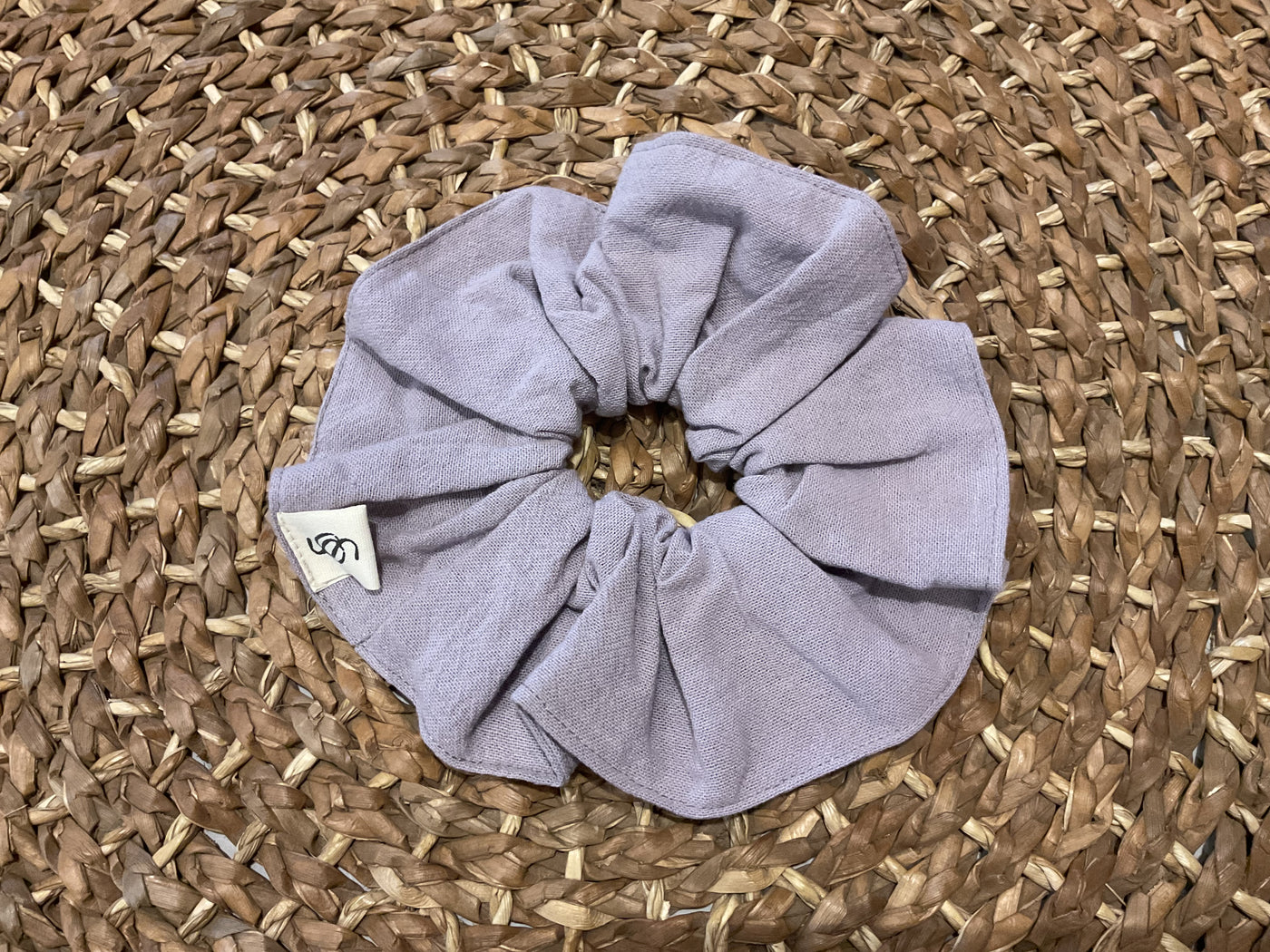 Sable Jumbo Linen-Cotton Scrunchie