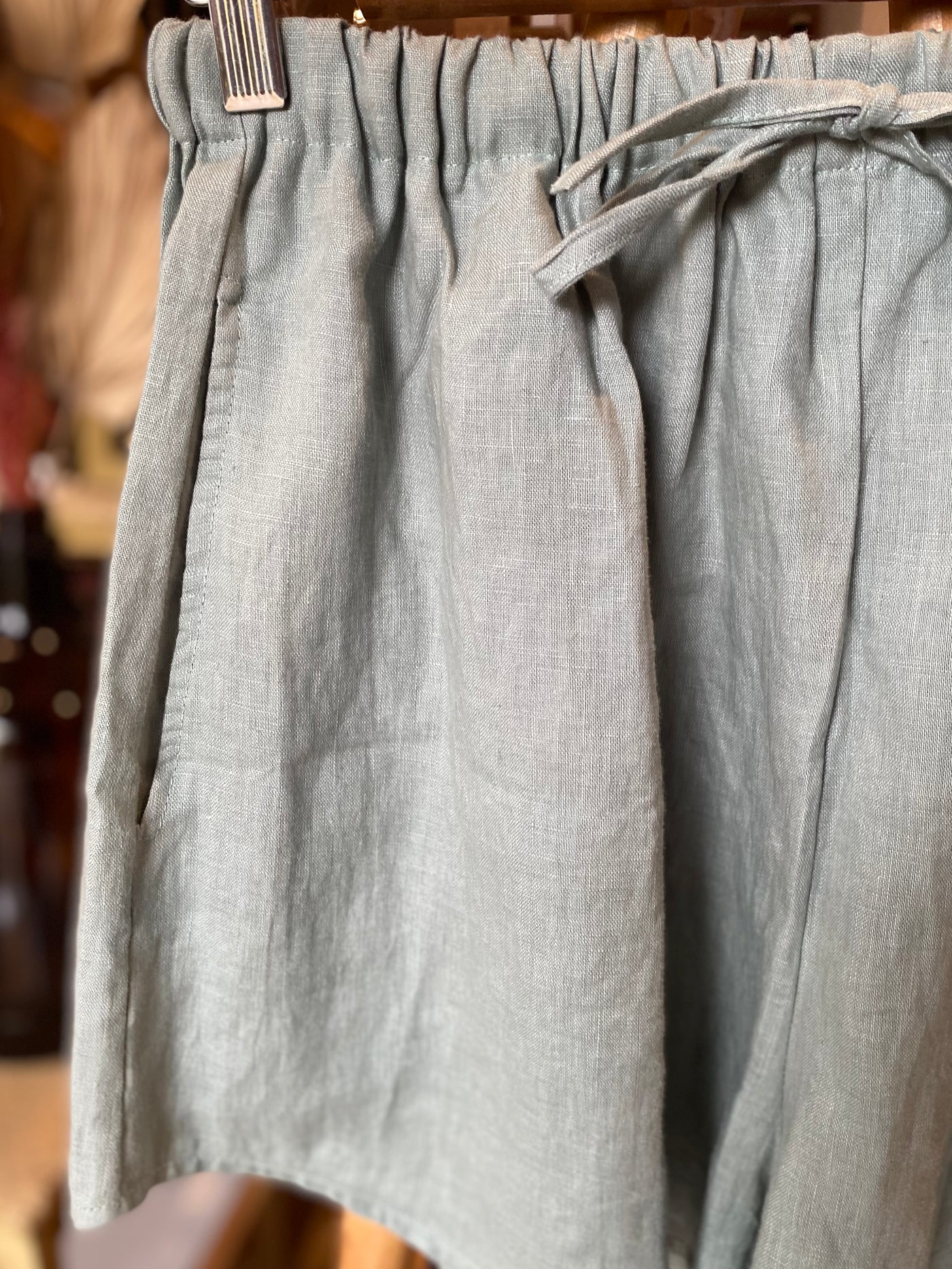 Naya Linen Short - Ice Berg Green