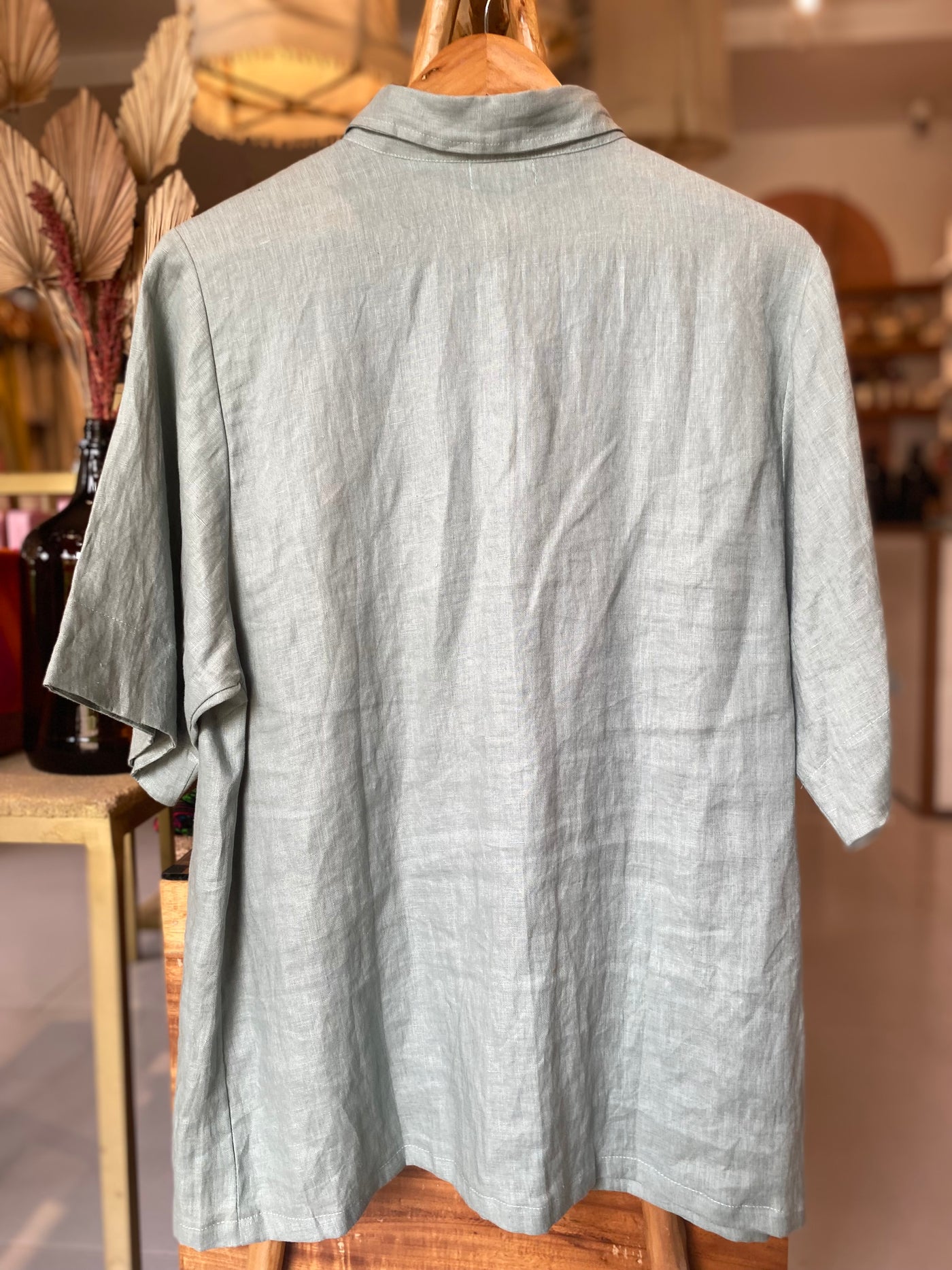 Telma Linen Shirt - Ice Berg Green