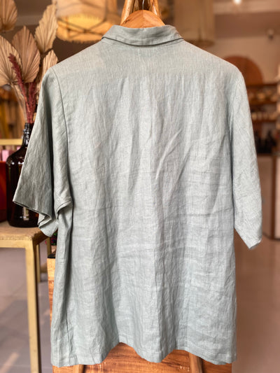 Telma Linen Shirt - Ice Berg Green