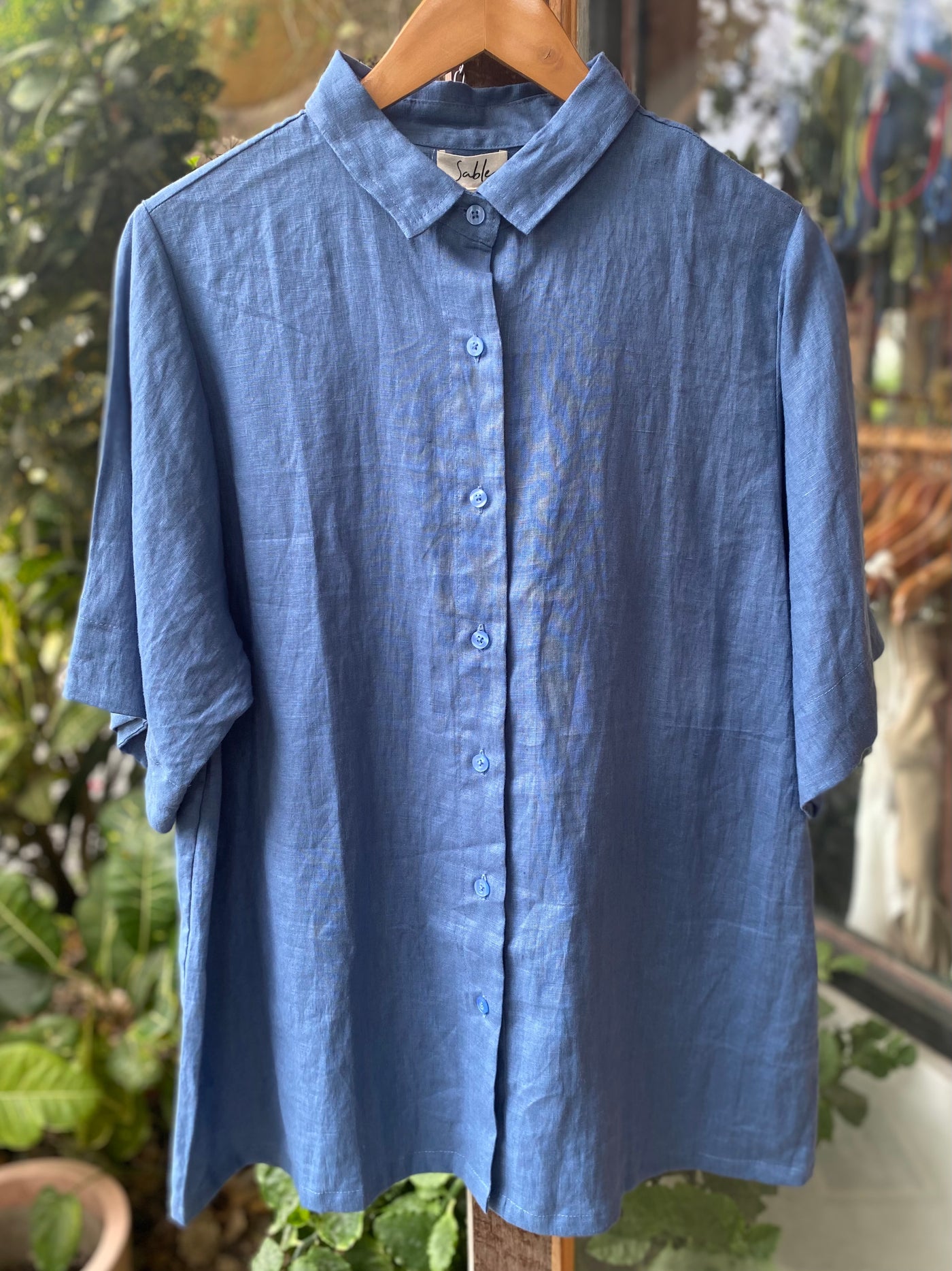 Telma Linen Shirt - Coronet Blue