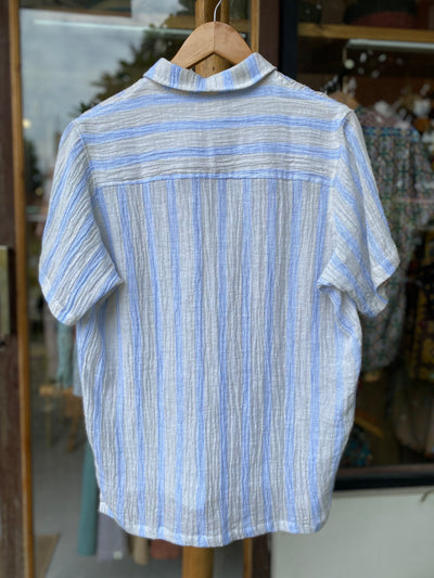 Leo Linen Shirt for Men - Clay Stripes