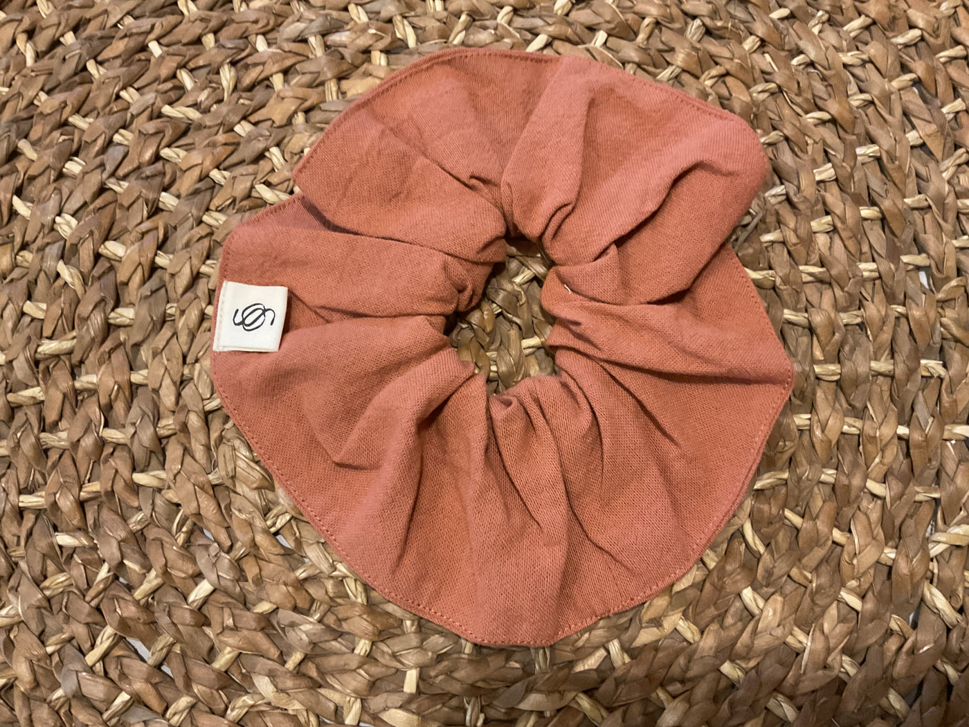 Sable Jumbo Linen-Cotton Scrunchie