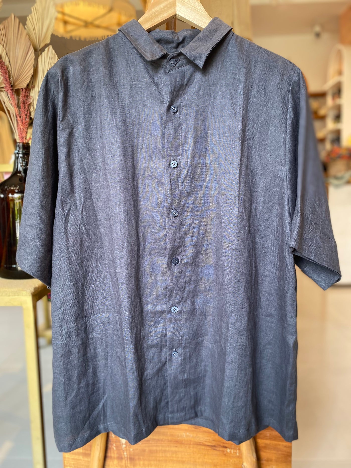 Telma Linen Shirt - Asphalte