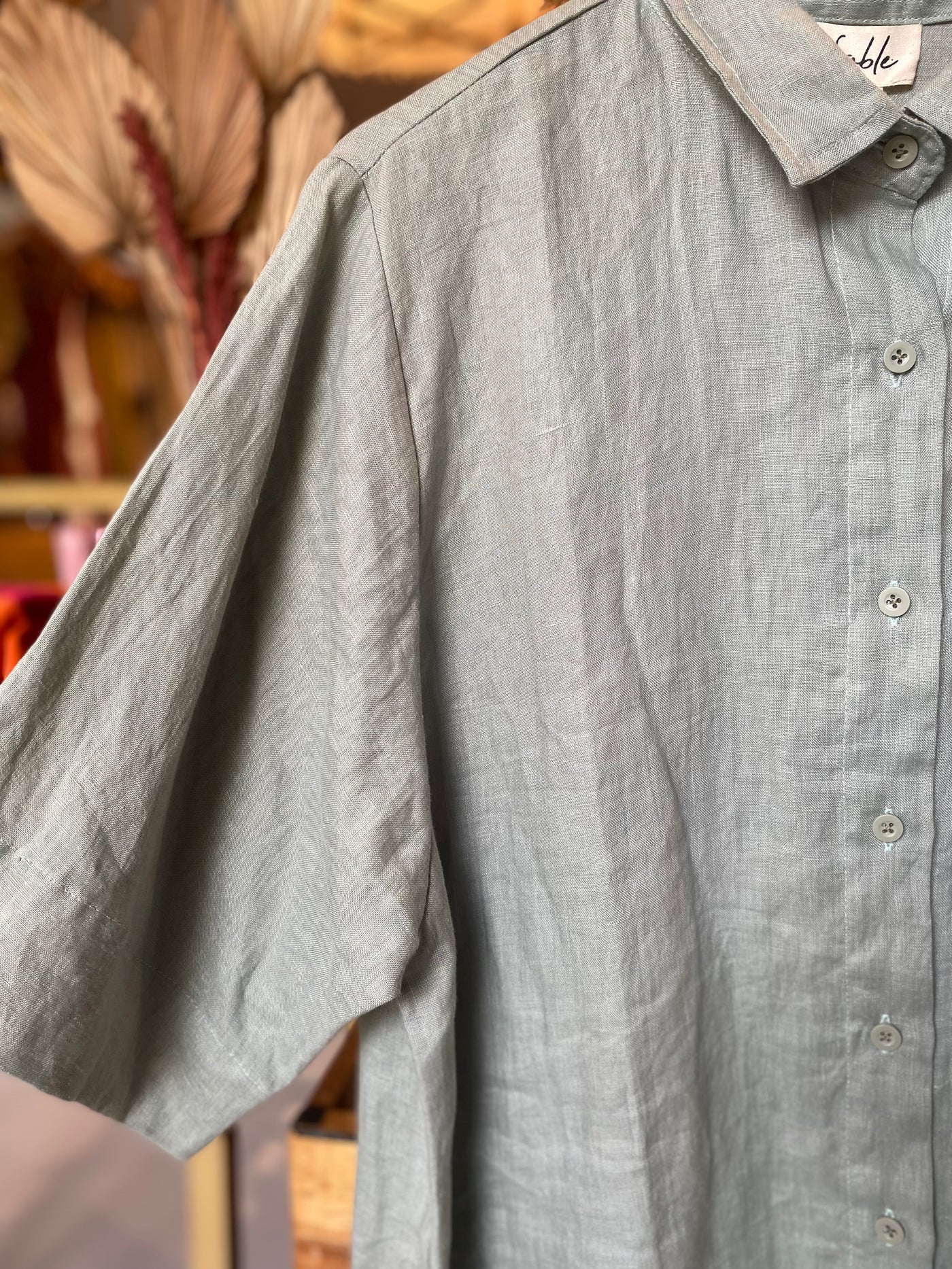 Telma Linen Shirt - Ice Berg Green