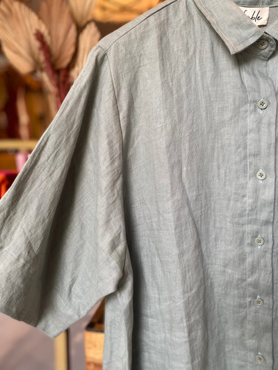 Telma Linen Shirt - Ice Berg Green