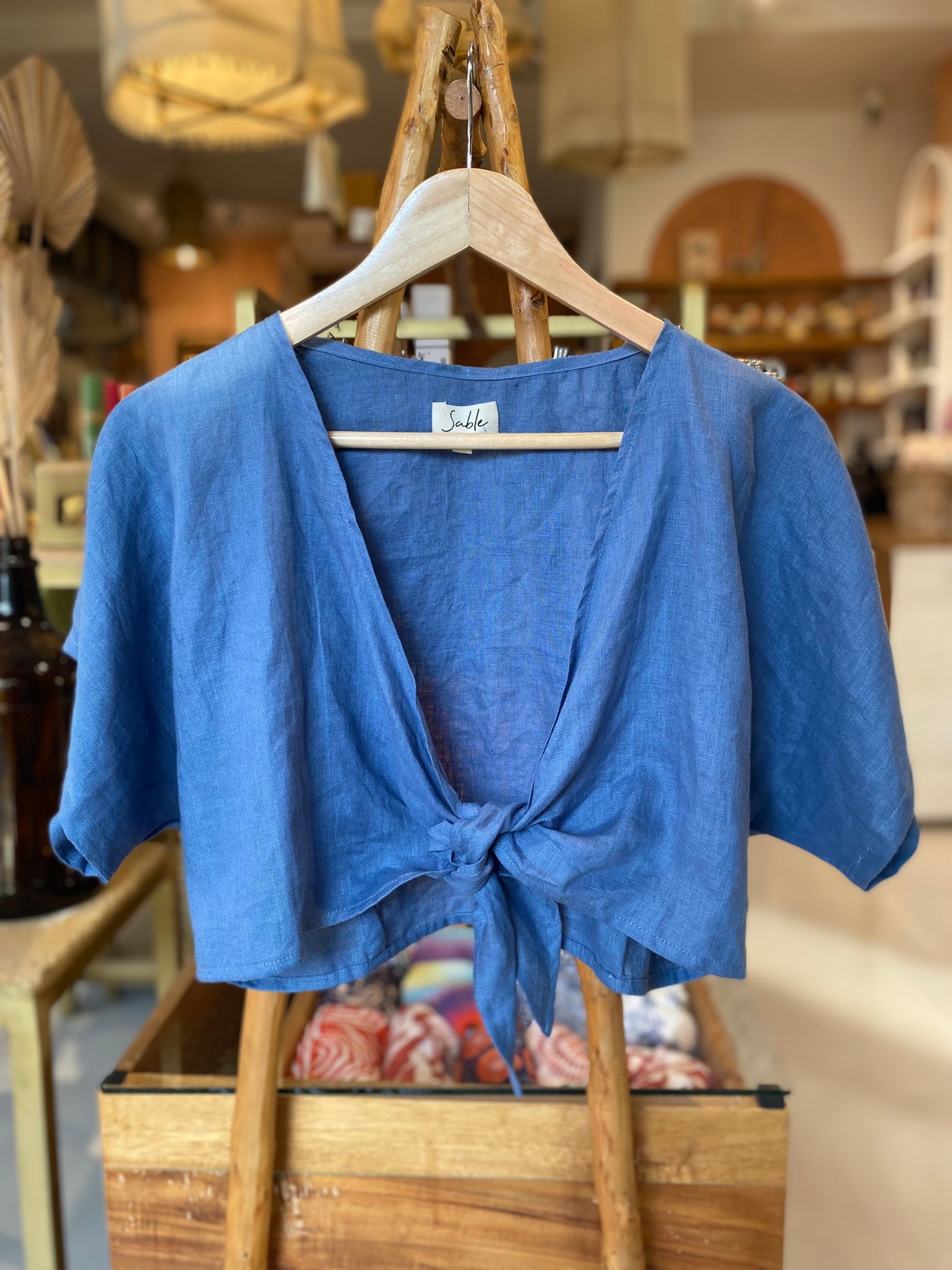 Tasha Top - Linen Coronet Blue