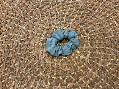 Sable Small Linen-Cotton Scrunchie