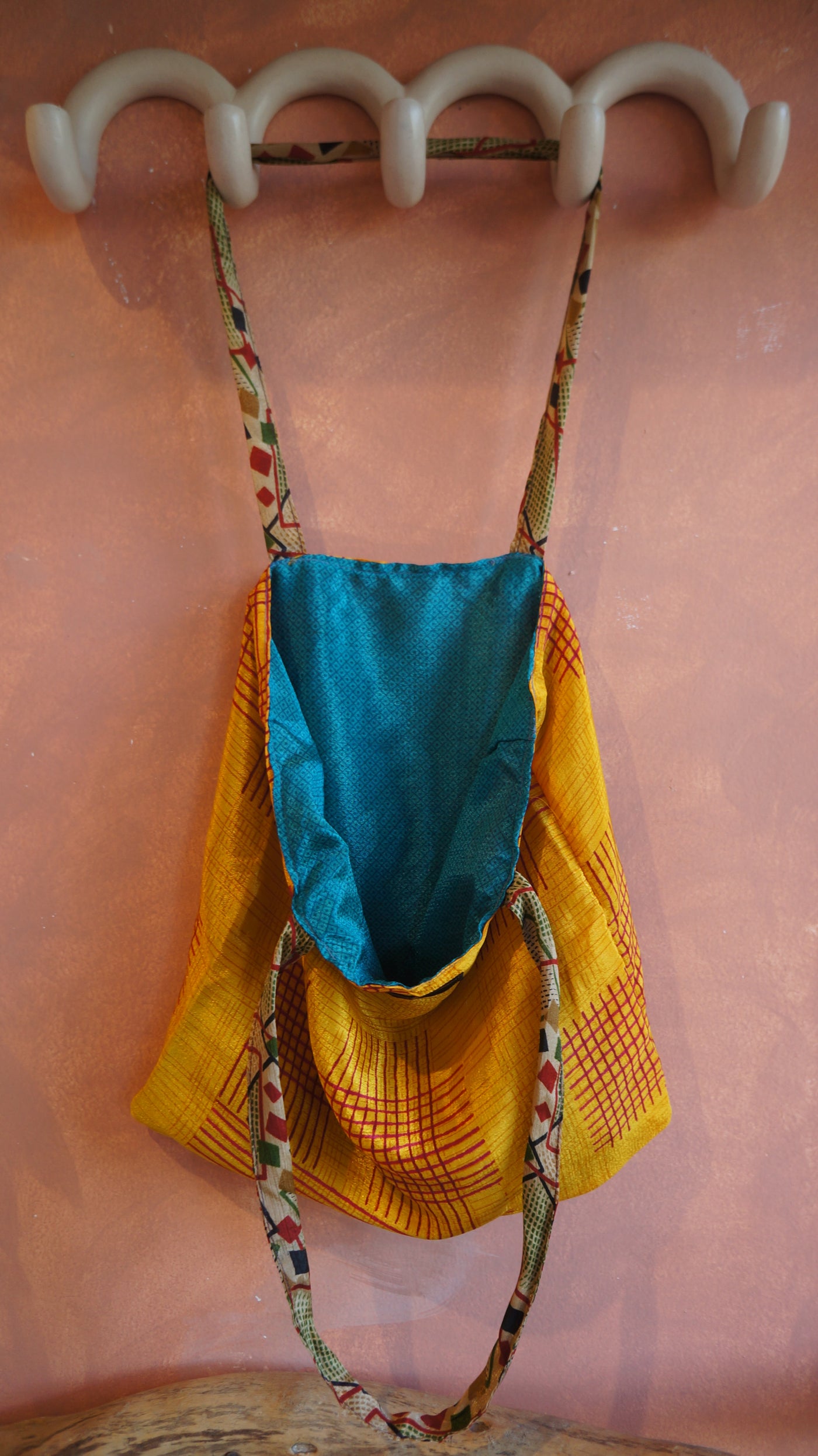 Chiquito Silk Bag - Mustard and Blue (CH2409)