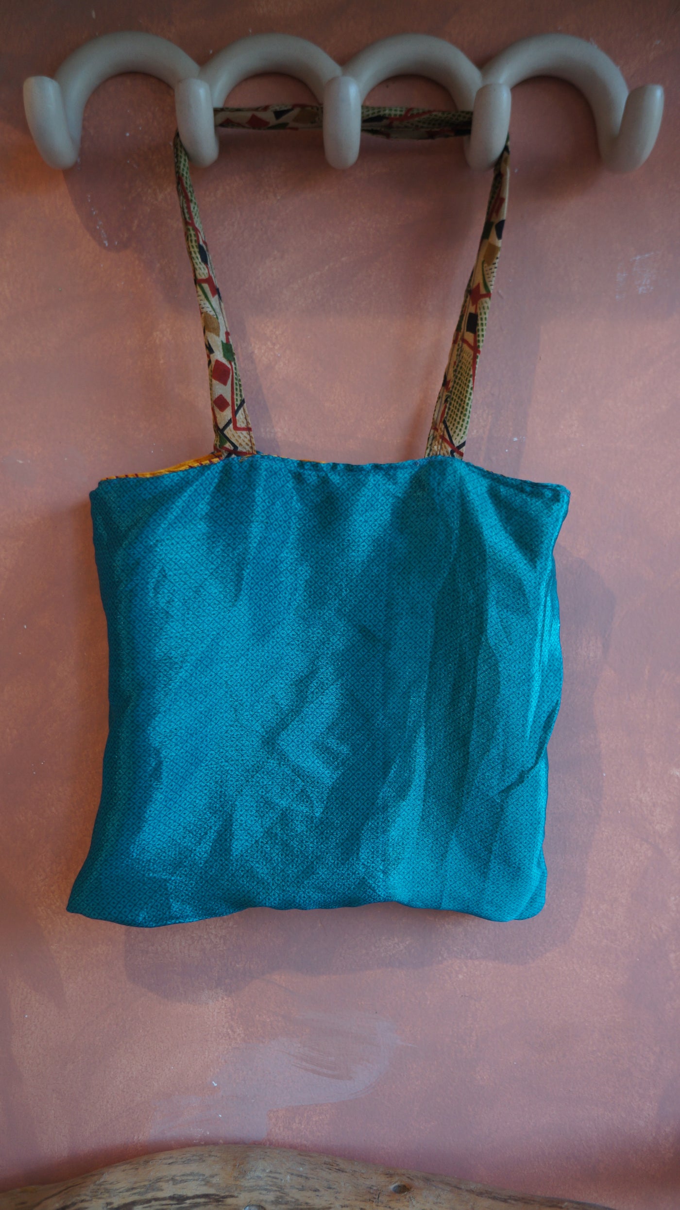 Chiquito Silk Bag - Mustard and Blue (CH2409)