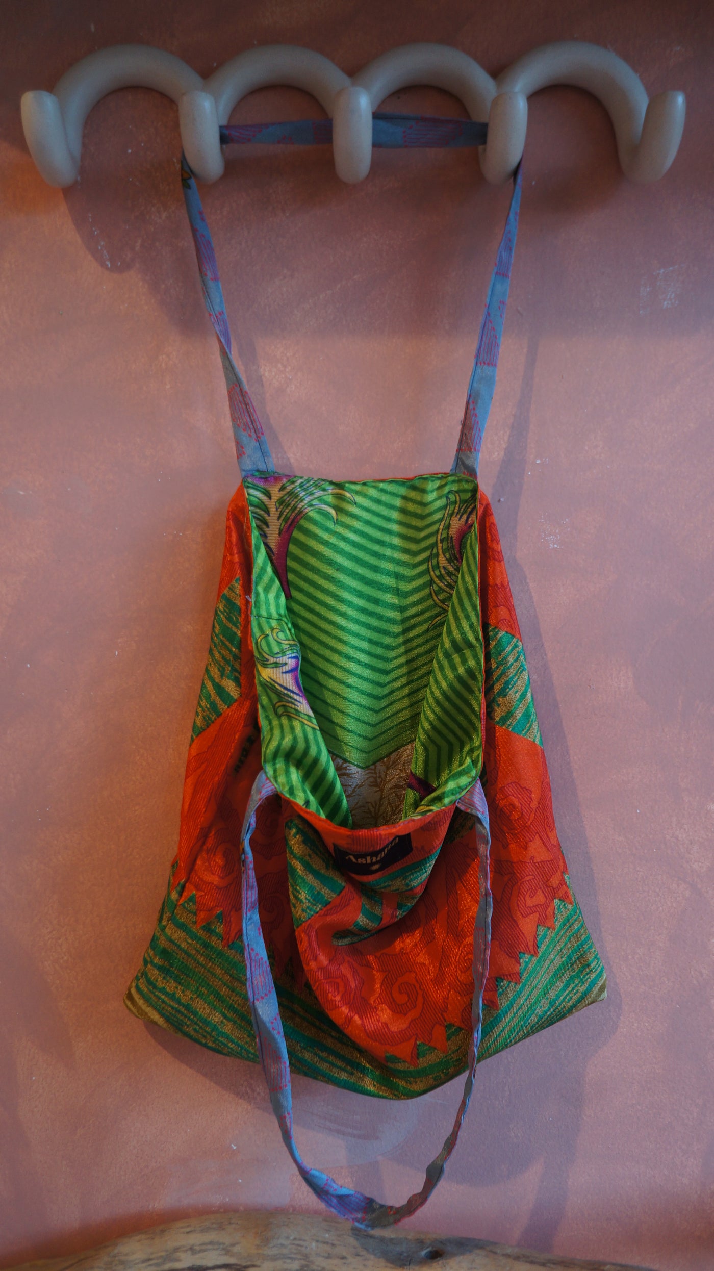 Chiquito Silk Bag - Green Orange and Peacock (CH2417)