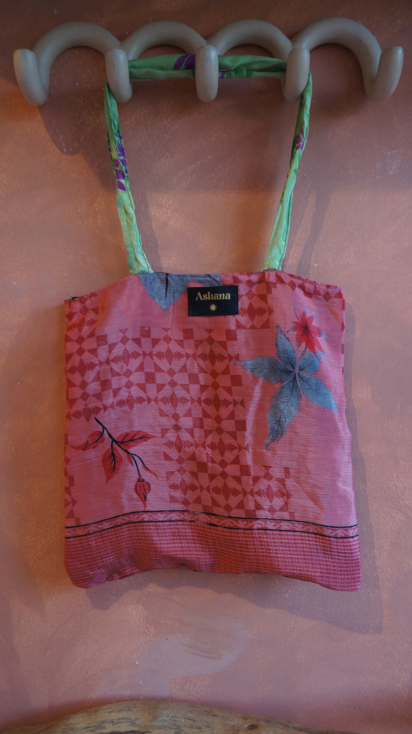 Chiquito Silk Bag - Pink and Florals (CH2415)