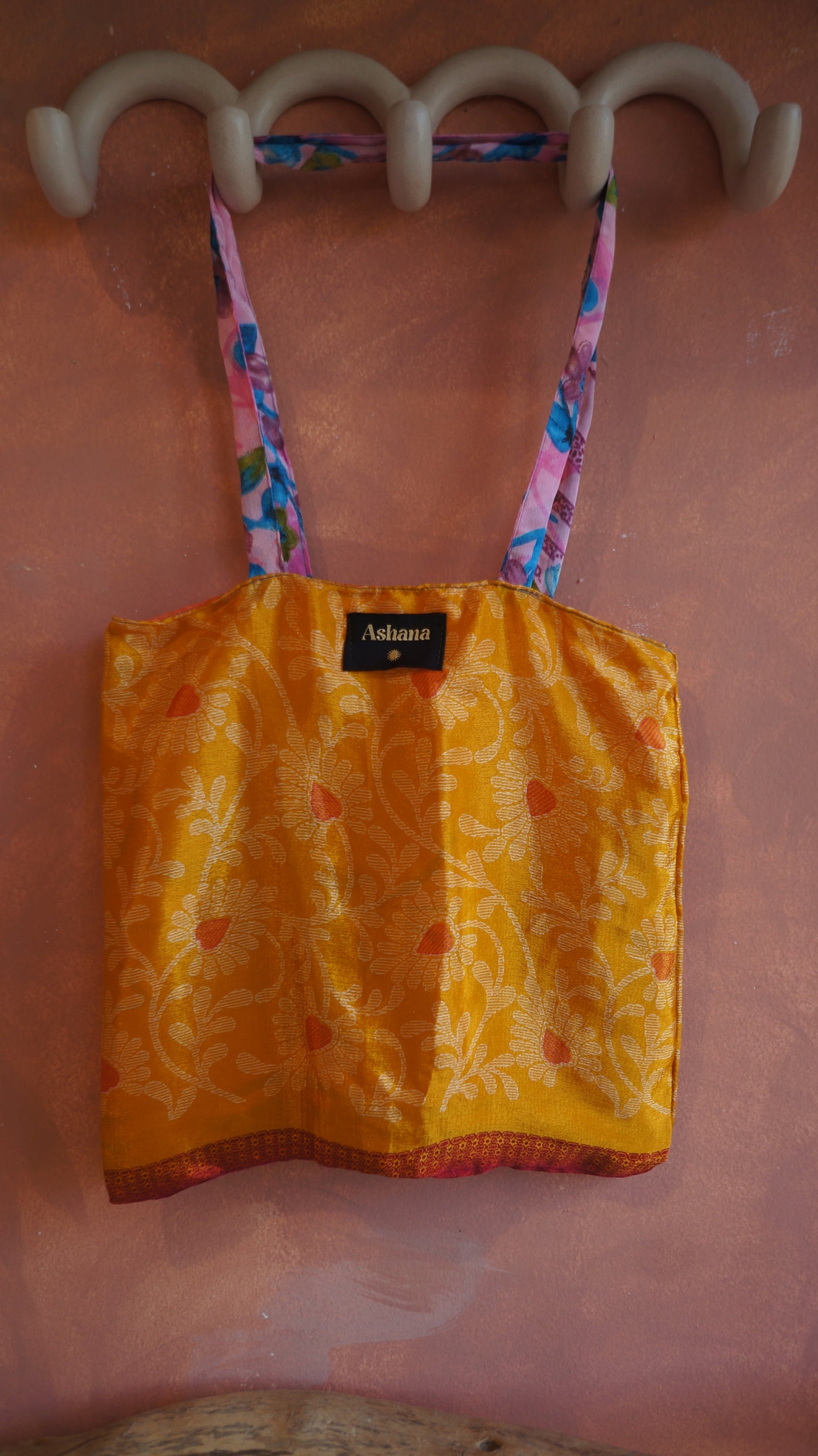 Chiquito Silk Bag - Tangerine with Leaves  (CH2427)