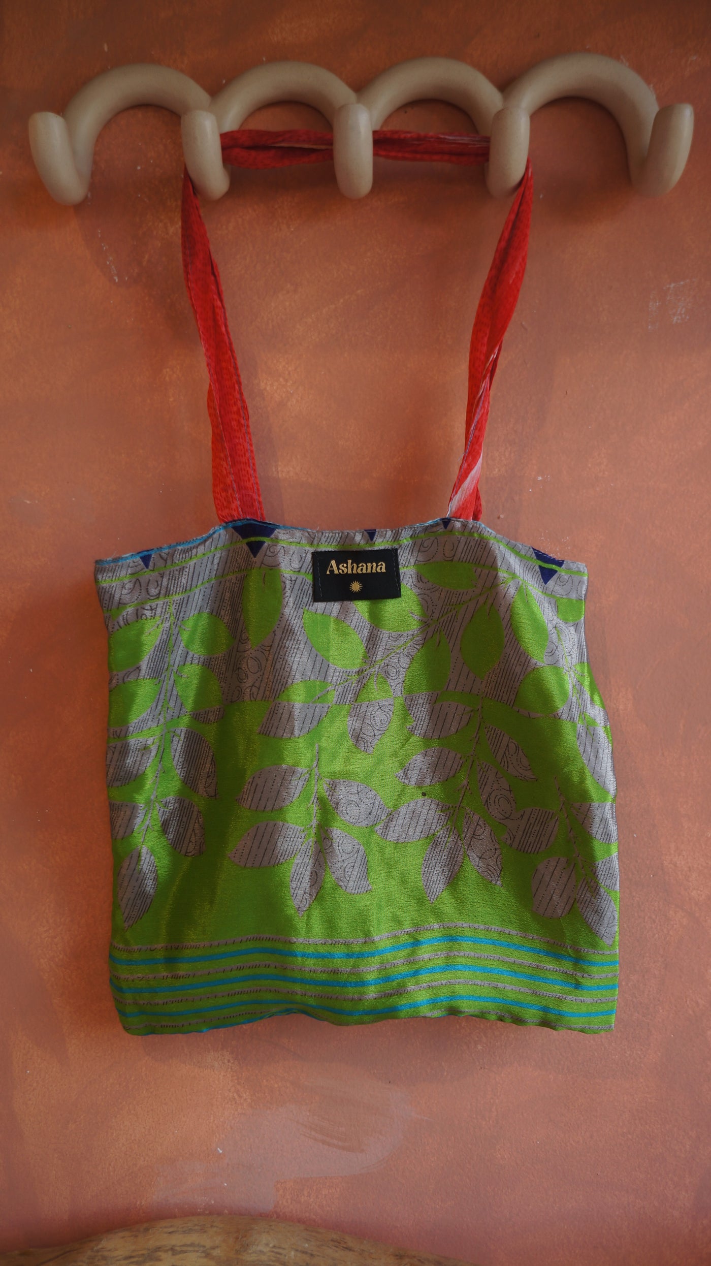 Chiquito Silk Bag - Green and Light Blue (CH2429)