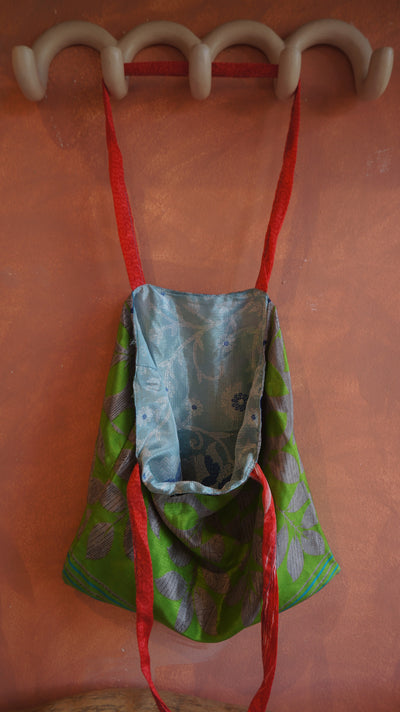 Chiquito Silk Bag - Green and Light Blue (CH2429)