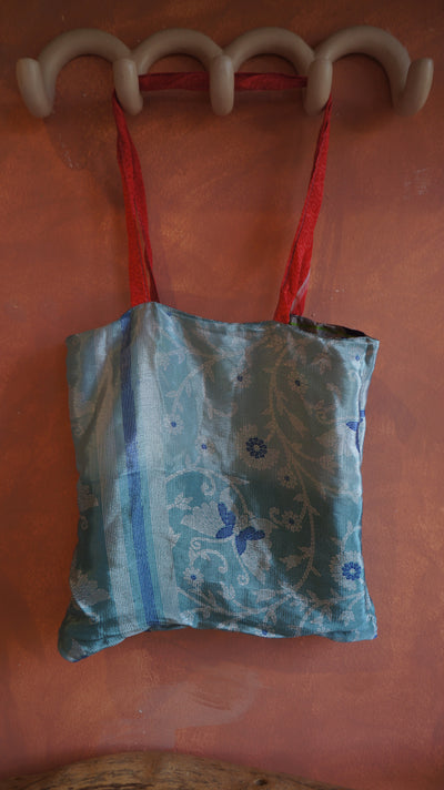 Chiquito Silk Bag - Green and Light Blue (CH2429)