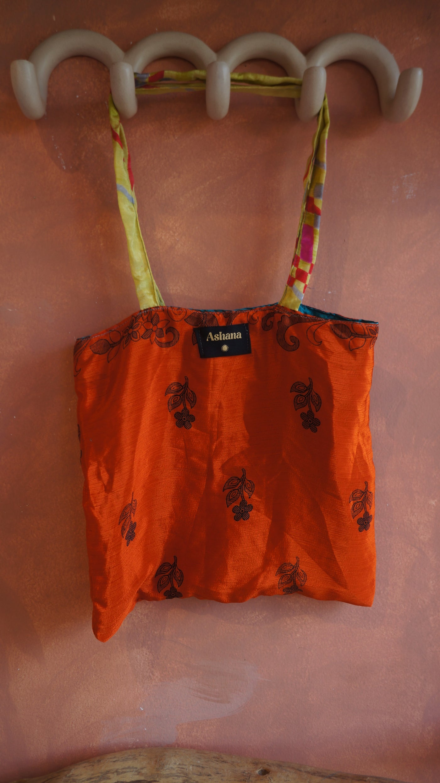 Chiquito Silk Bag - Tangerine and Blue Panther (CH2431)