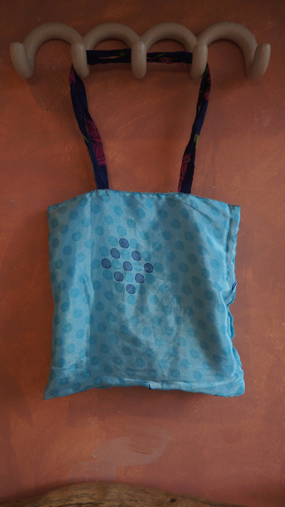 Chiquito Silk Bag - Blue and Tangerine (CH2435)