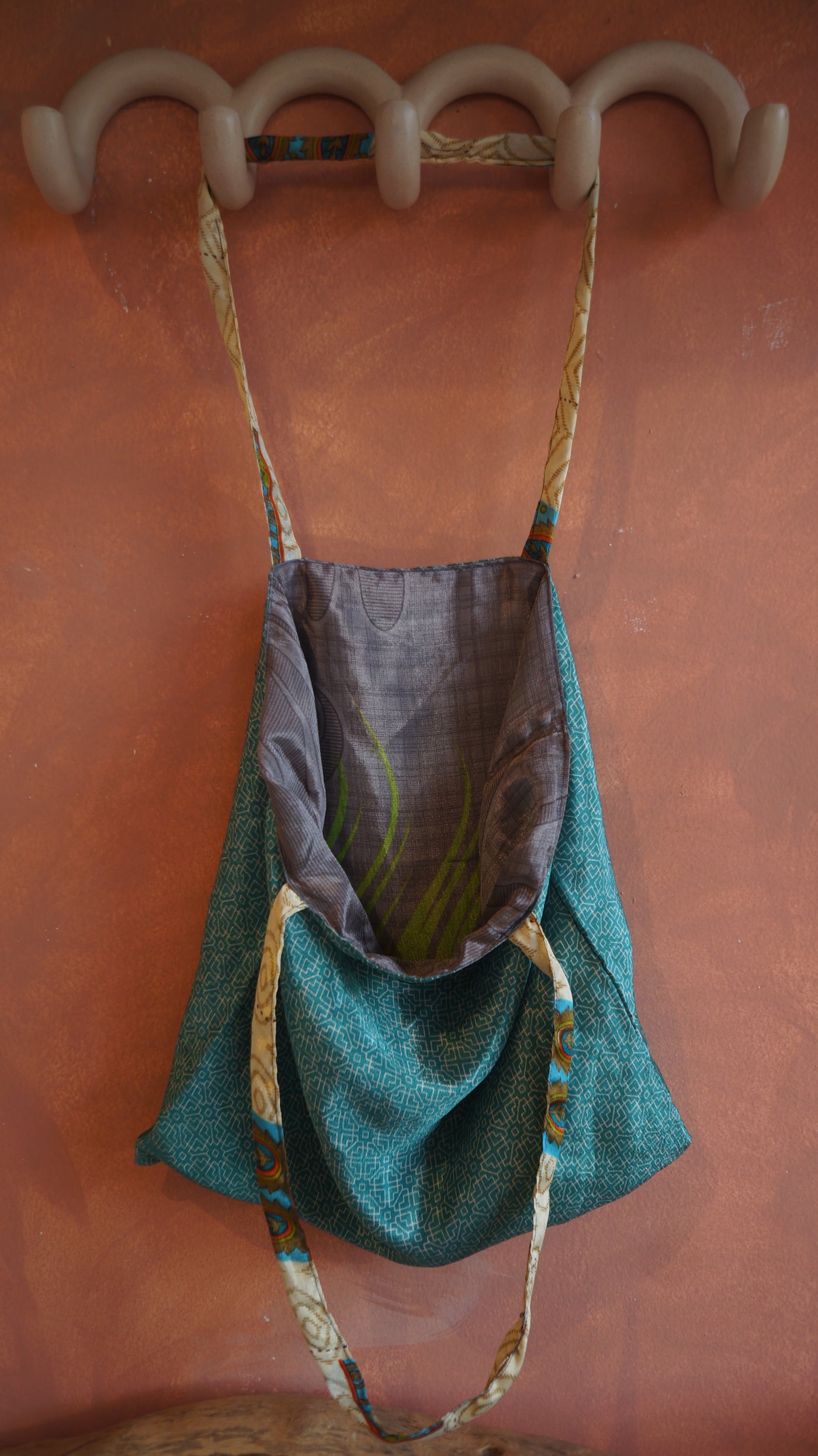 Chiquito Silk Bag - Blue Green and Grey (CH2438)