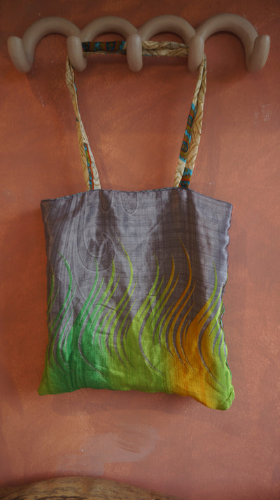 Chiquito Silk Bag - Blue Green and Grey (CH2438)