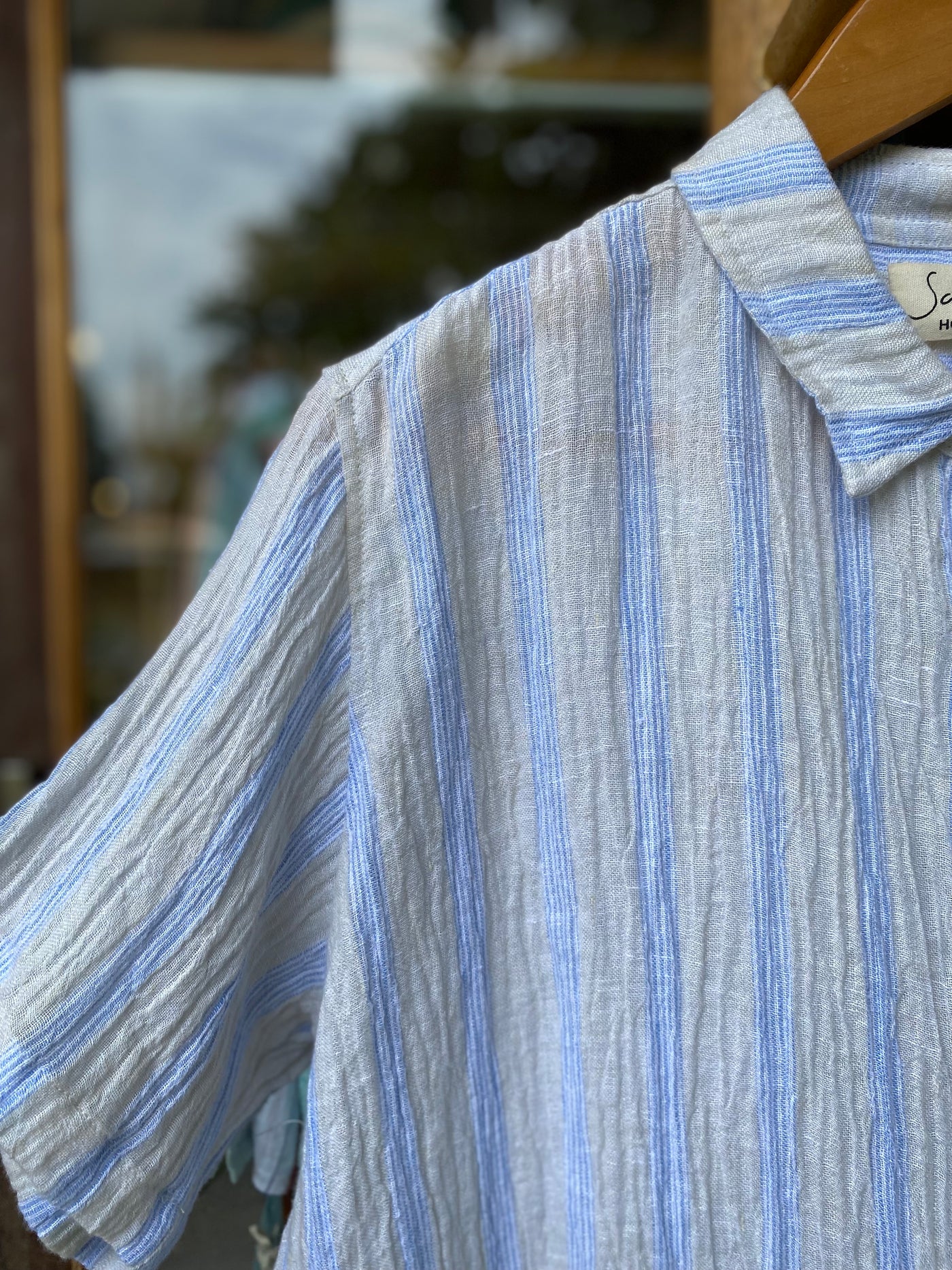 Leo Linen Shirt for Men - Clay Stripes