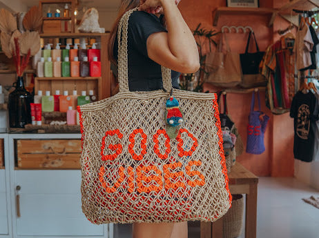 Macrame tote bag Holiday - Good Vibes