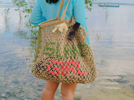 Macrame tote bag Holiday - Island Girl Natural