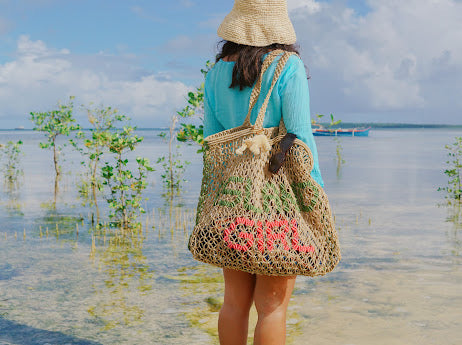 Macrame tote bag Holiday - Island Girl Natural