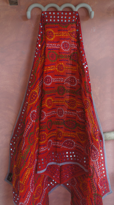 Embroidered Pareo - Red Sunset (AP130)