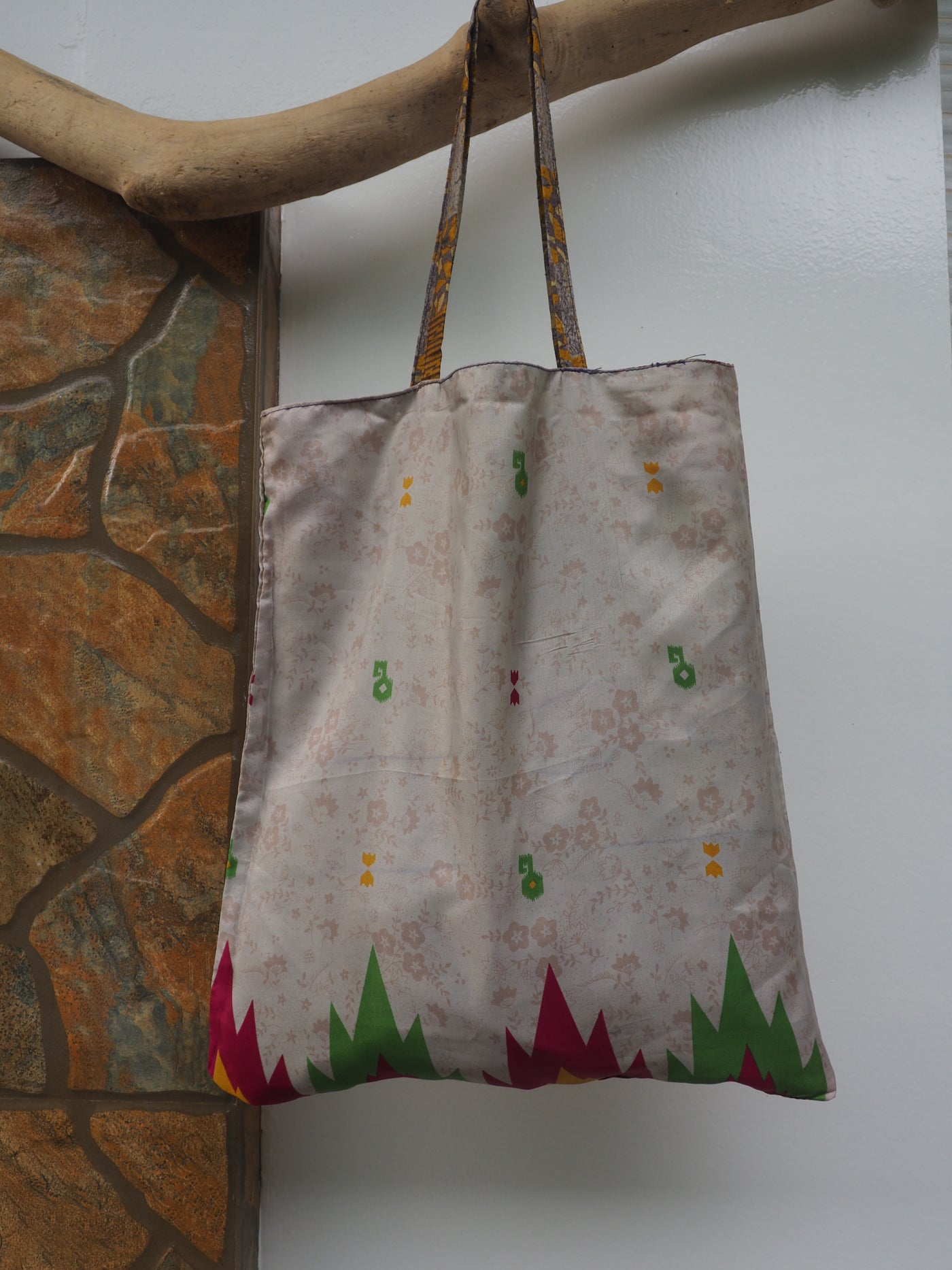 Big Reversible Silk Bag - Beige