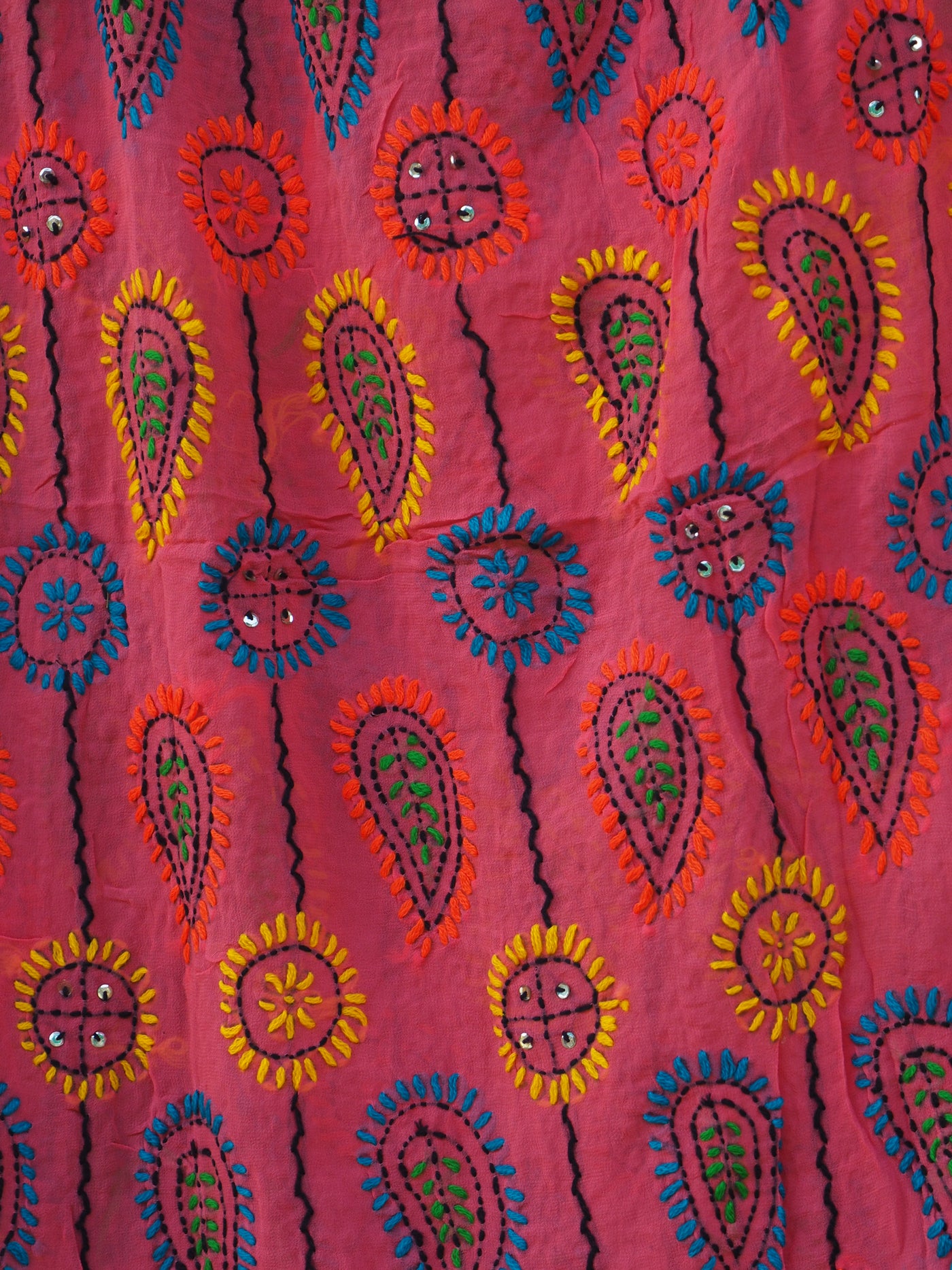 Embroidered Pareo - Pink Fuchsia (AP21)