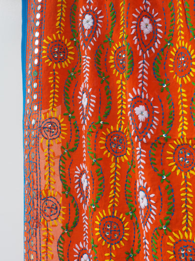 Embroidered Pareo - Tangerine White (AP28)