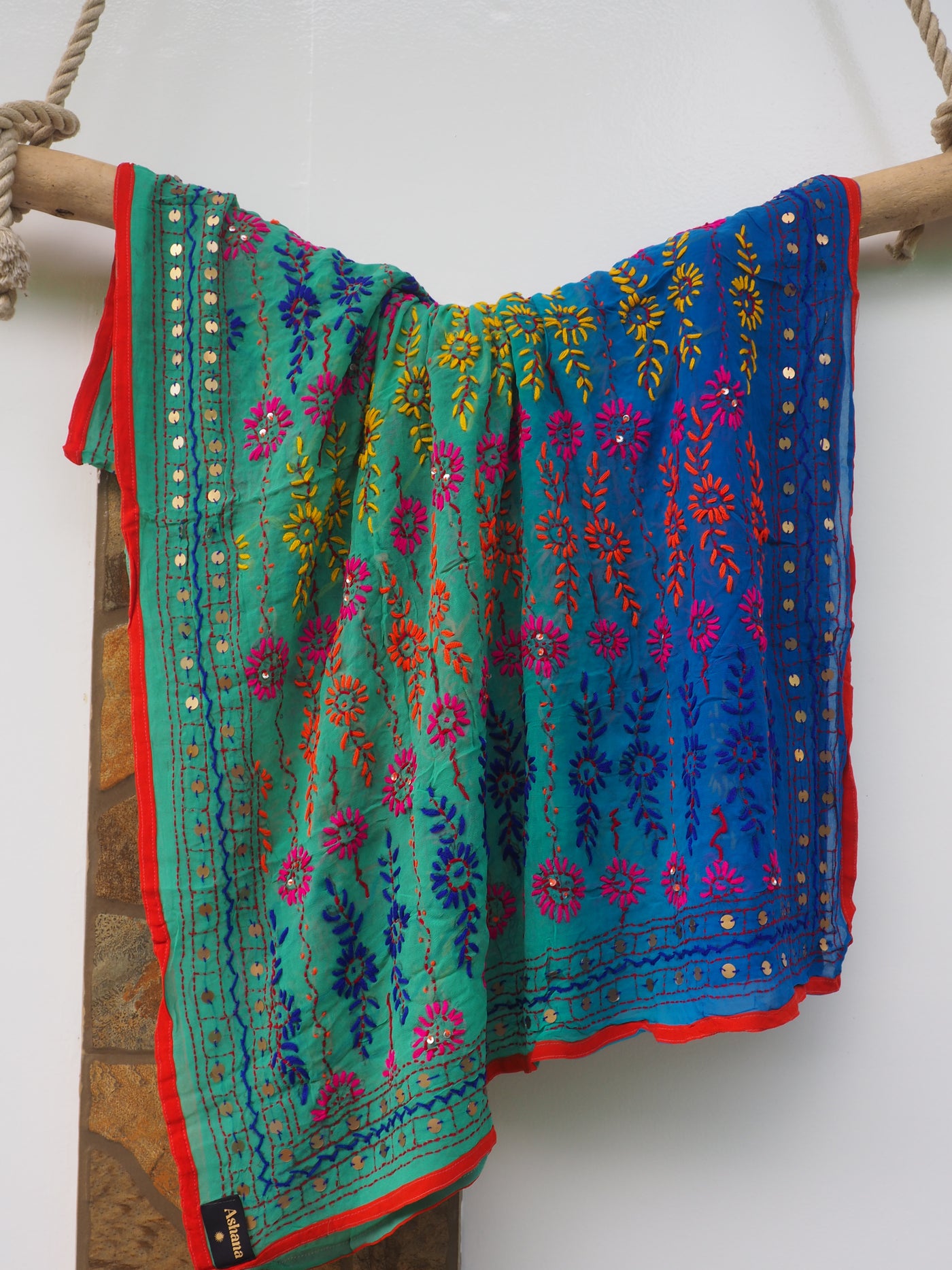 Embroidered Pareo - Sunset Blue (AP45)