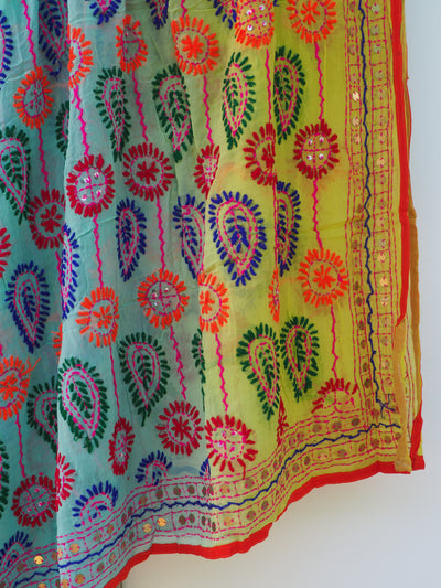 Embroidered Pareo - Sunrise Blue (AP46)