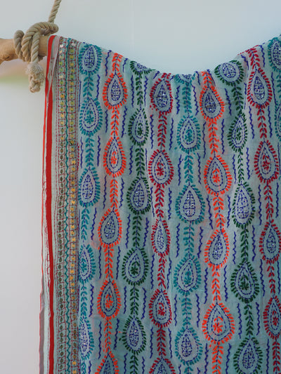 Embroidered Pareo - Light Blue (AP40)