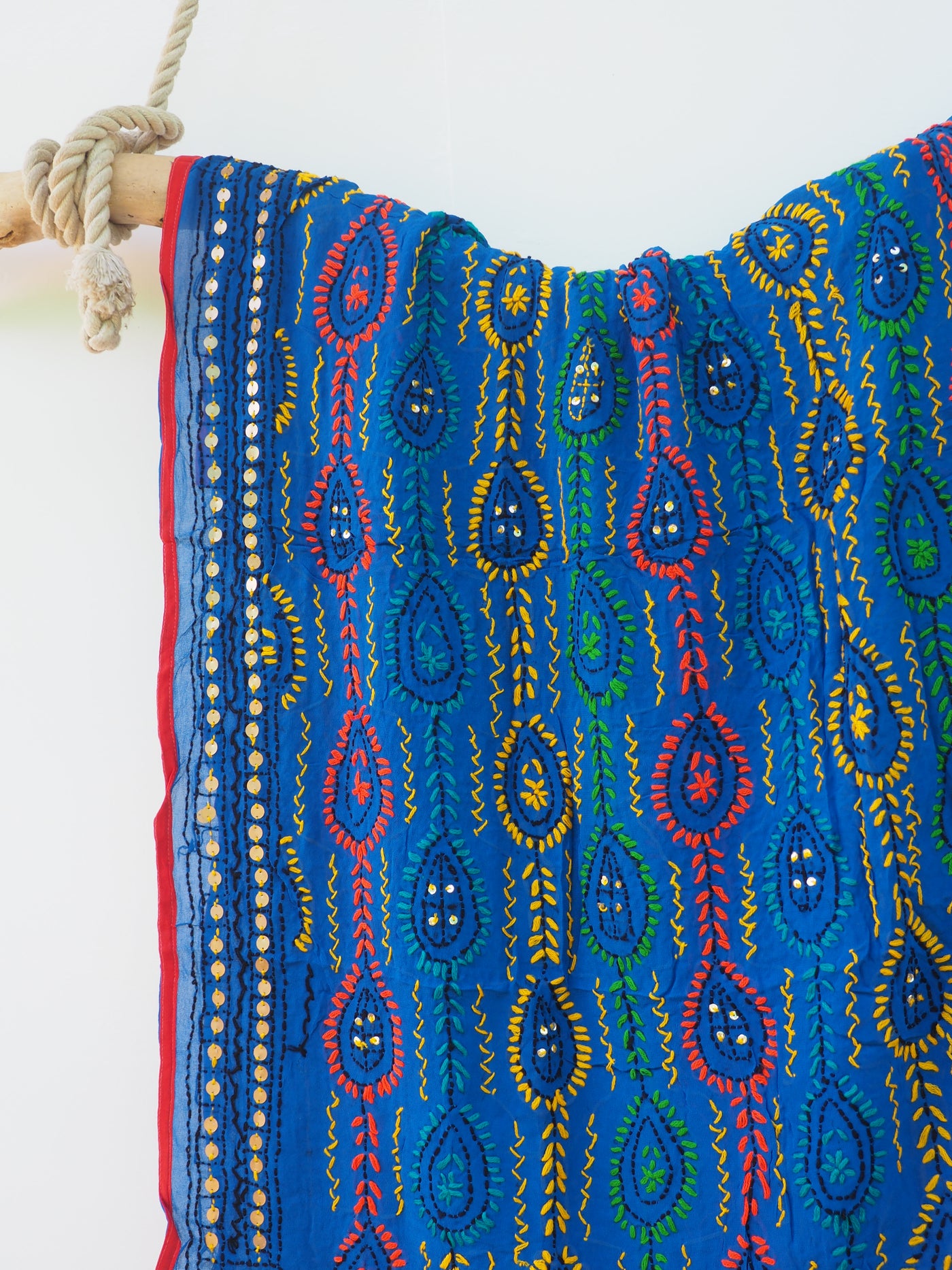 Embroidered Pareo - Electric Blue (AP08)