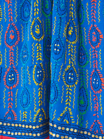 Embroidered Pareo - Electric Blue (AP08)