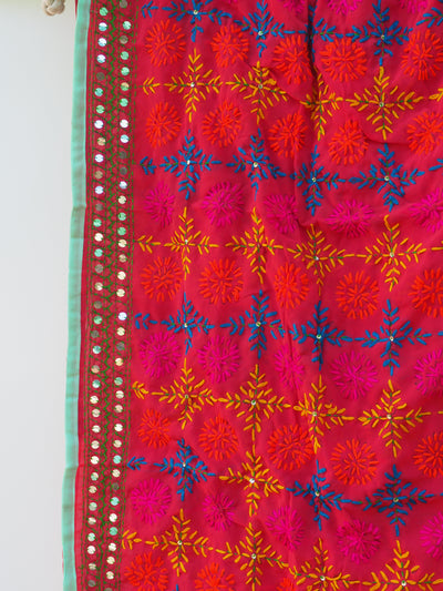 Embroidered Pareo - Cherry Red (AP06)