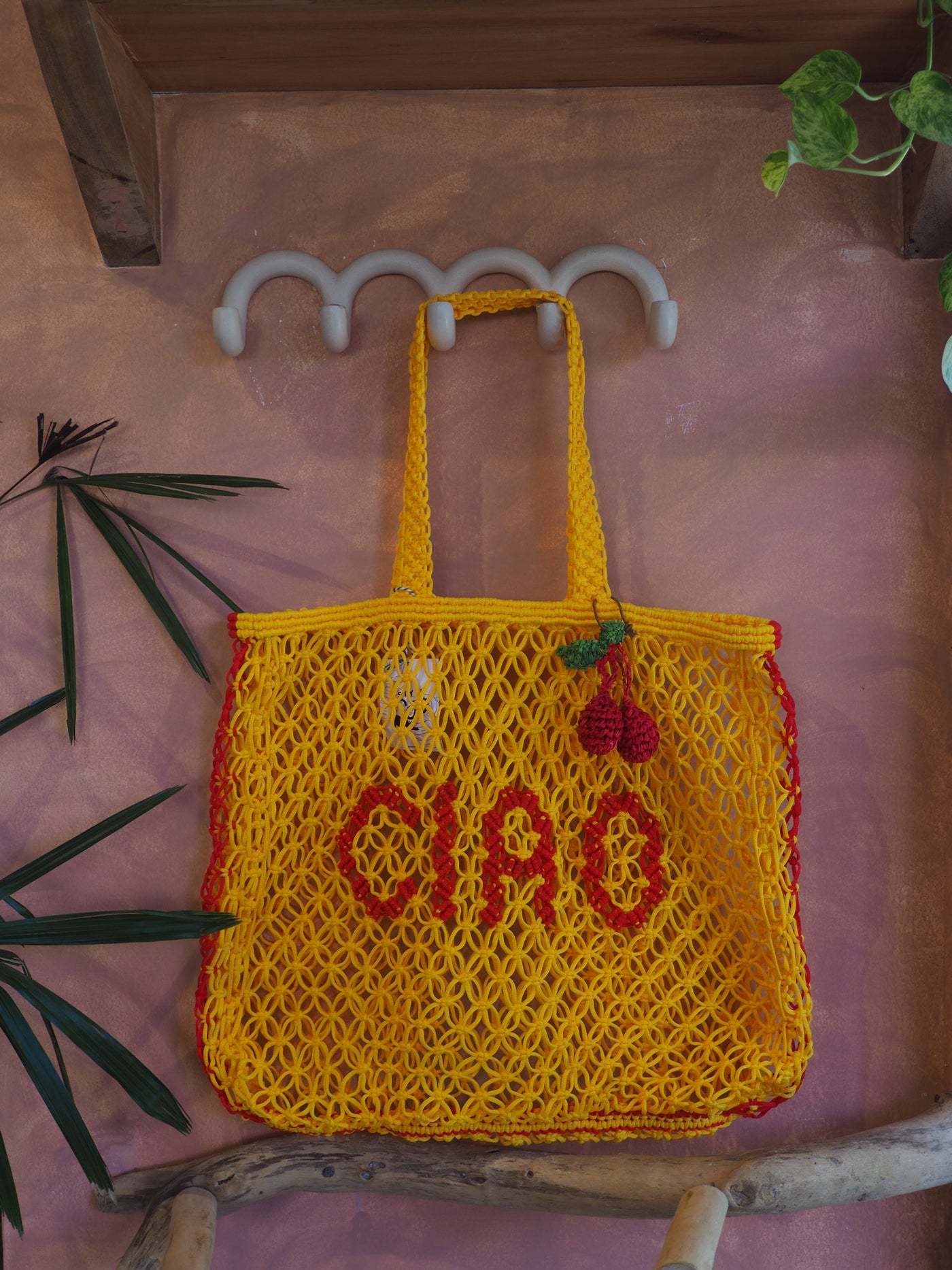 Macrame tote bag Holiday - Ciao Yellow