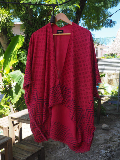 Short Kimono - Burgundy AKS01