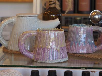 Mia Casal Handmade Ceramic Mug - Pastel Pink & Light Blue