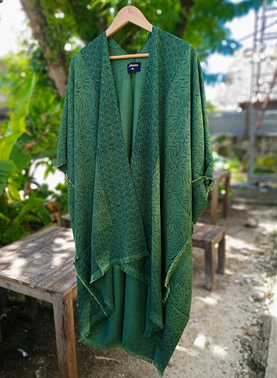 Long Kimono - Pine Green AKL07